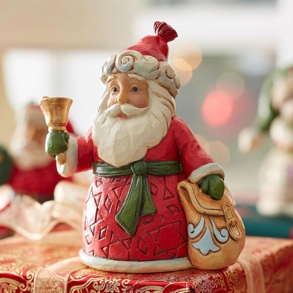 Enesco Jim Shore Heartwood Creek Santa with Bell and Bag Miniature Figurine NEW - Picture 4 of 6